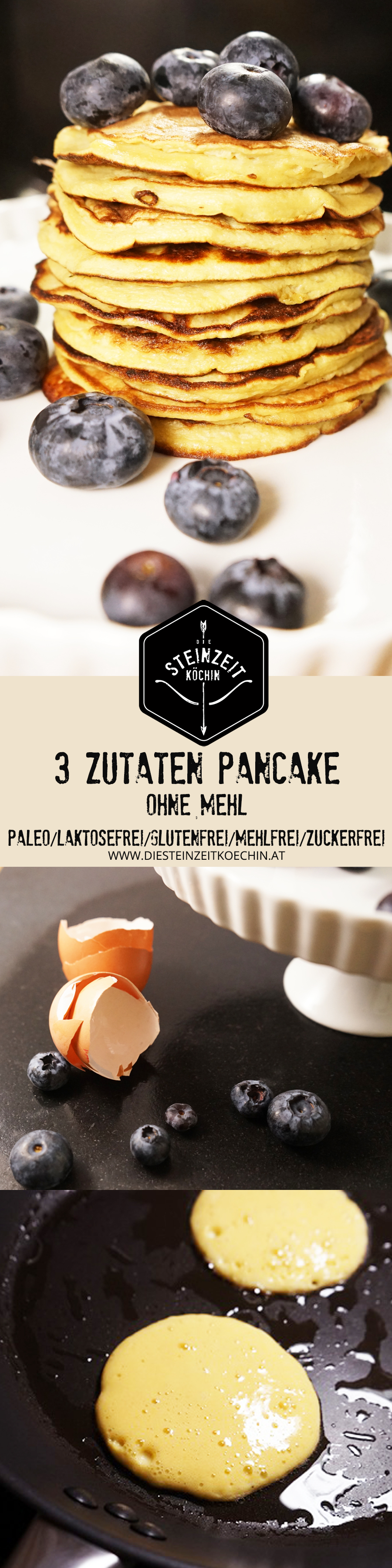 3 zutaten pancakes, ohne mehl, schnell zubereitet, ohne kohlenhydrate, ideal zum Abnehmen, ein schnelles Frühstück, gesund und getreidefrei, laktosefrei und mit Banane gesüßt. in wenigen Minuten zubereitet mit nur 3 Zutaten.