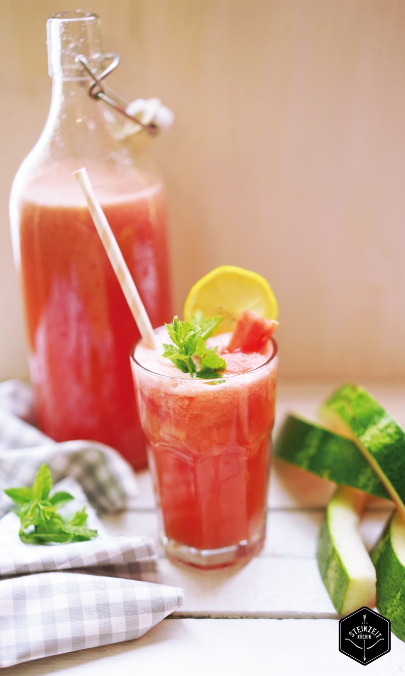 Melonen Limonade, zuckerfrei, gesund, schnelles gesundes Getränk, ideal zum Abnehmen, fruchtig frisch, laktosefrei