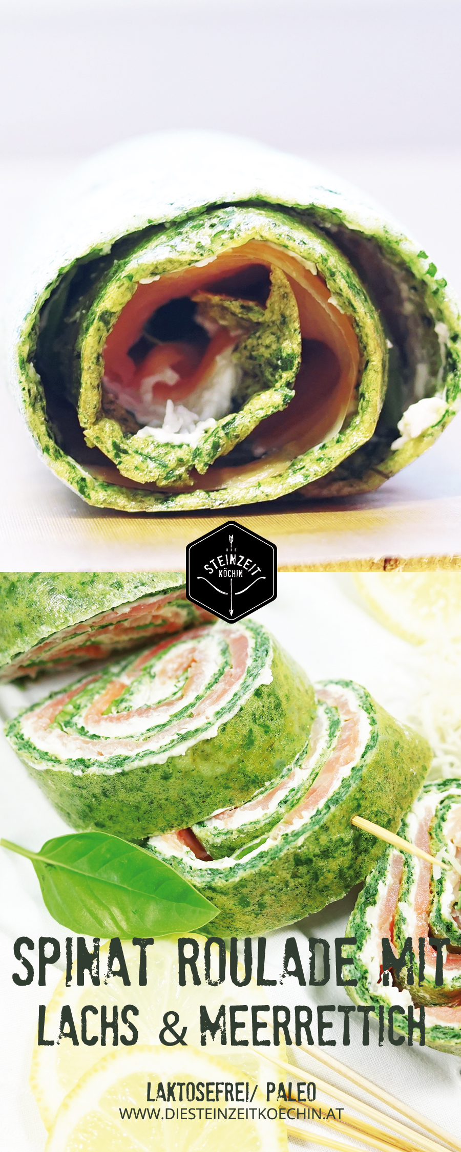 Spinatroulade-mehlfrei Paleo kochen mit der Steinzeitköchin, mehlfrei, glutenfrei, ohne Milchprodukte, ohne Zucker, frisch und gesund, schnelles Rezept, keine Kohlenhydrate, low carb, schnelles Abendessen, schneller Snack, fingerfood, tolles Rezept für die gesunde Ernährung