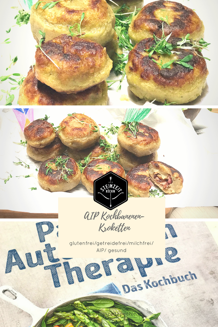 Paleo-Autoimmuntherapie-Rezept-Paleo-Autoimmuntherapie Paleo Kroketten aus Kochbananen, AIP, glutenfrei, eifrai, getreidefrei, michlfrei, nussfrei, kochen nach dem Autoimmunprotokoll, ideal bei Autoimmunerkrankungen wie Hashimoto, Rheuma, Arthritis, gesundes Mittagessen Kroketten ohne Kartoffel