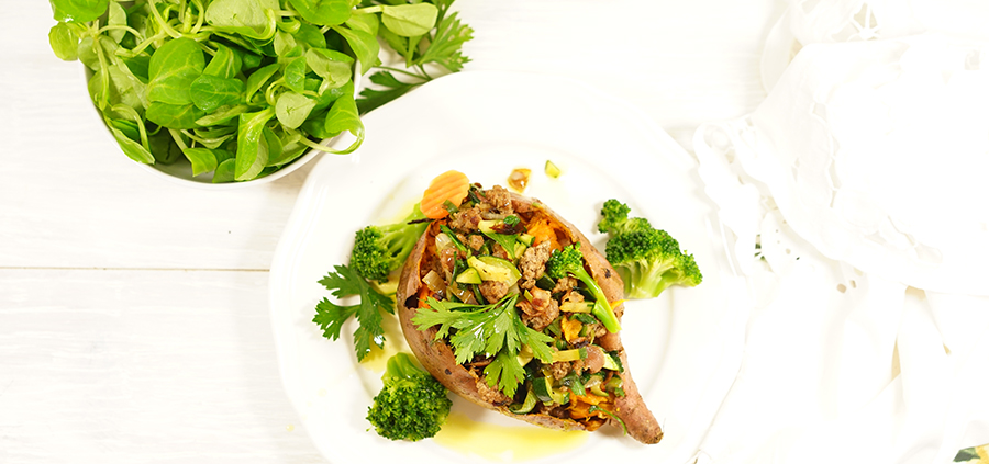 Elke Eisner - Ofen-Süßkartoffel mit Steinzeit-Fülle