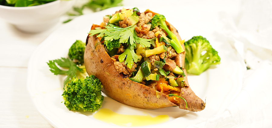 Elke Eisner - Ofen-Süßkartoffel mit Steinzeit-Fülle