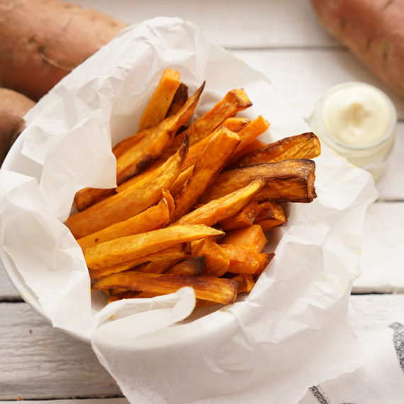 Süßkartoffel-Pommes mit Aioli - Koch-Rezepte Elke Eisner Steinzeitköchin Paleo