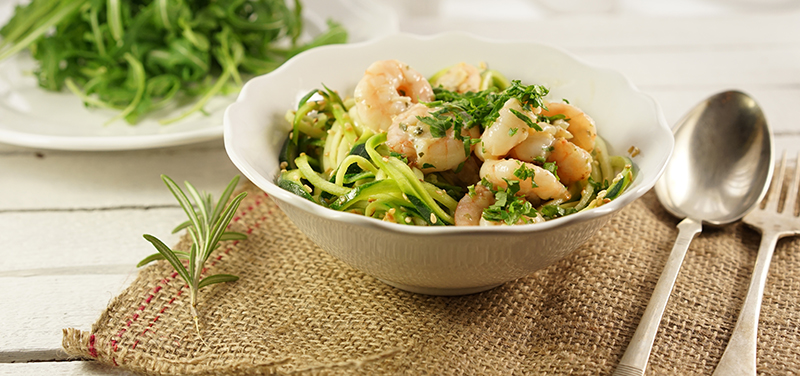 Elke Eisner - Zucchini-Nudeln mit Majoran-Shrimps-Sauce