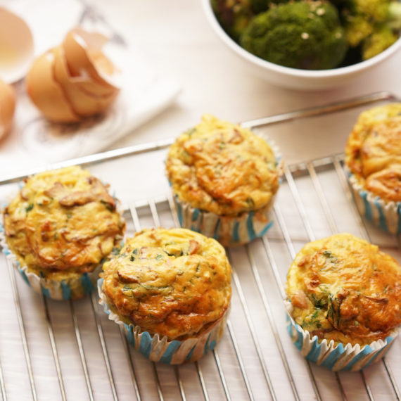 Spinatmuffins mit Eierschwammerln - Koch-Rezepte Elke Eisner Steinzeitköchin Paleo