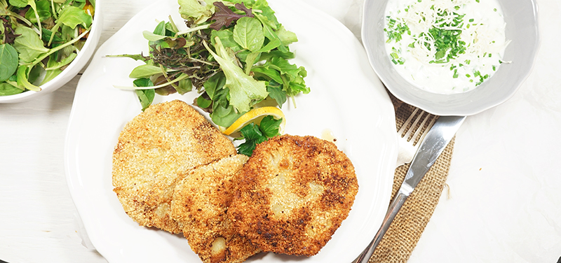Elke Eisner - Sellerie-Schnitzel mit Meerrettich-Schnittlauchsauce