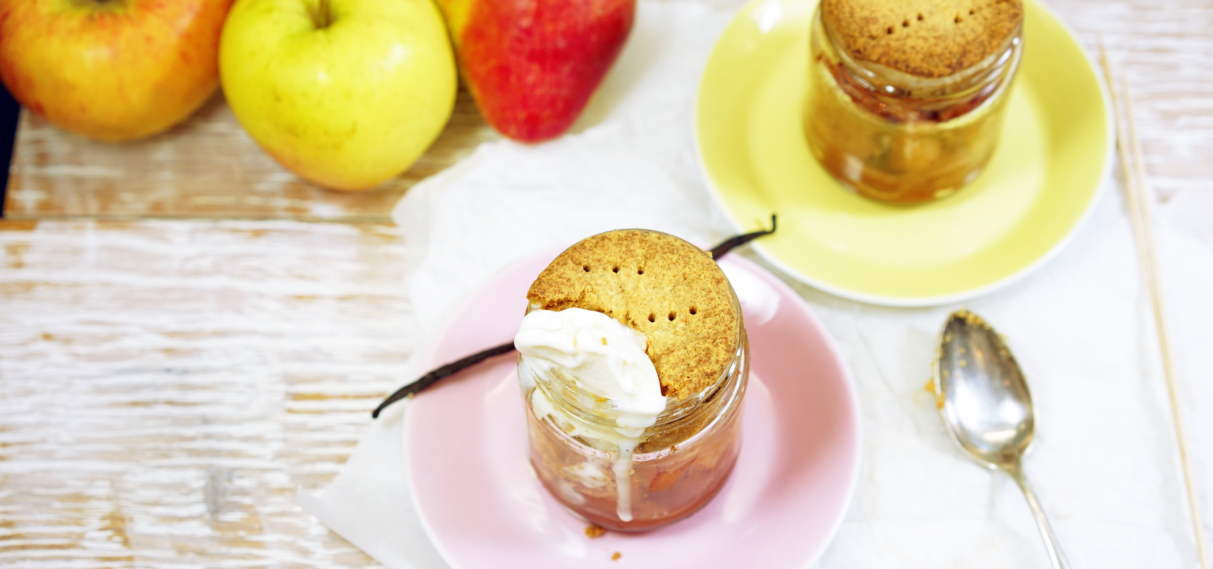 Elke Eisner - Bratapfel im Glas mit Mandel-Mürbteig